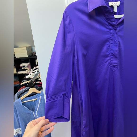 COS cotton purple shirt dress - Picture 6 of 11
